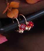 Rose  stylish square-cut lever back drop small fancy earrings for women