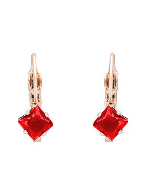 Rose  stylish square-cut lever back drop small fancy earrings for women  2
