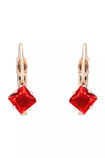 Rose  stylish square-cut lever back drop small fancy earrings for women 