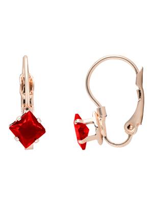 Rose  stylish square-cut lever back drop small fancy earrings for women  3