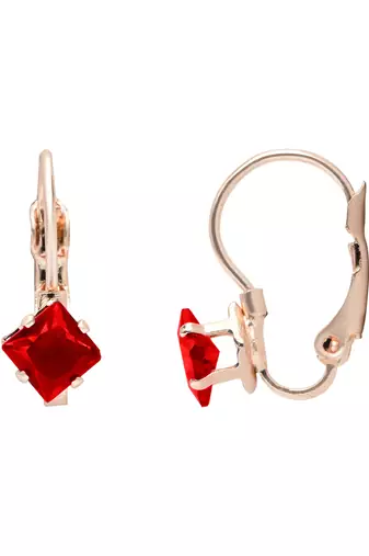 Rose  stylish square-cut lever back drop small fancy earrings for women 
