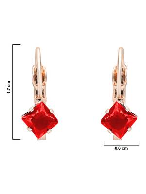 Rose  stylish square-cut lever back drop small fancy earrings for women  4