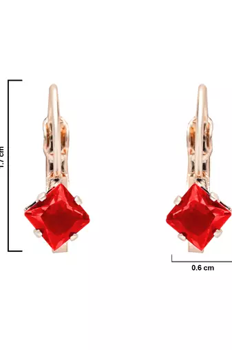 Rose  stylish square-cut lever back drop small fancy earrings for women 