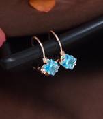 Rose  stylish square-cut lever back drop small fancy earrings for women