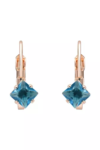 Rose  stylish square-cut lever back drop small fancy earrings for women 