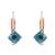 Rose  stylish square-cut lever back drop small fancy earrings for women (sky blue)