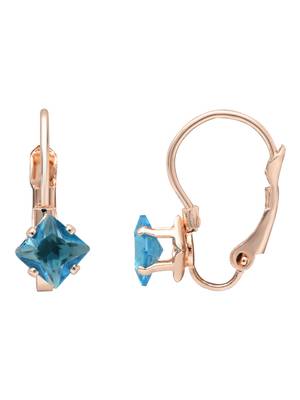 Rose  stylish square-cut lever back drop small fancy earrings for women  3
