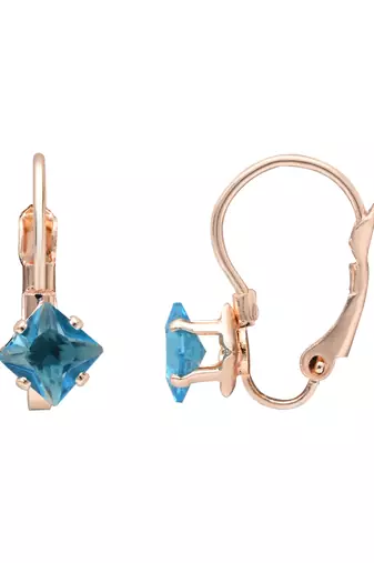 Rose  stylish square-cut lever back drop small fancy earrings for women 