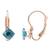 Rose  stylish square-cut lever back drop small fancy earrings for women (sky blue)