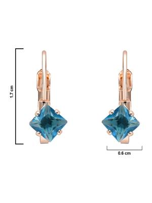 Rose  stylish square-cut lever back drop small fancy earrings for women  4