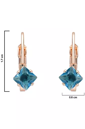 Rose  stylish square-cut lever back drop small fancy earrings for women 