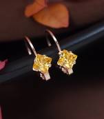 Rose  stylish square-cut lever back drop small fancy earrings for women