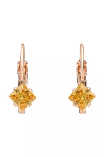 Rose  stylish square-cut lever back drop small fancy earrings for women 