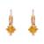 Rose  stylish square-cut lever back drop small fancy earrings for women (yellow)