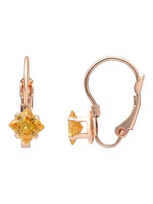 Rose  stylish square-cut lever back drop small fancy earrings for women  3