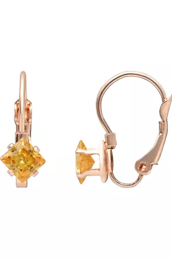 Rose  stylish square-cut lever back drop small fancy earrings for women 