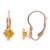 Rose  stylish square-cut lever back drop small fancy earrings for women (yellow)