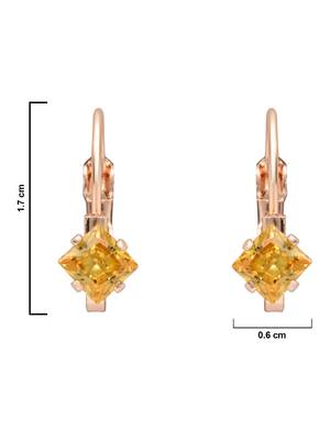 Rose  stylish square-cut lever back drop small fancy earrings for women  4