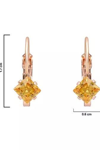Rose  stylish square-cut lever back drop small fancy earrings for women 