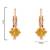 Rose  stylish square-cut lever back drop small fancy earrings for women (yellow)