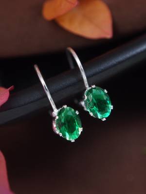 Stylish oval-cut lever back drop small fancy earrings for women  1