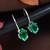 Stylish oval-cut lever back drop small fancy earrings for women (green)