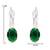 Stylish oval-cut lever back drop small fancy earrings for women (green)