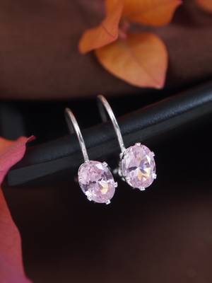 Stylish oval-cut lever back drop small fancy earrings for women  1