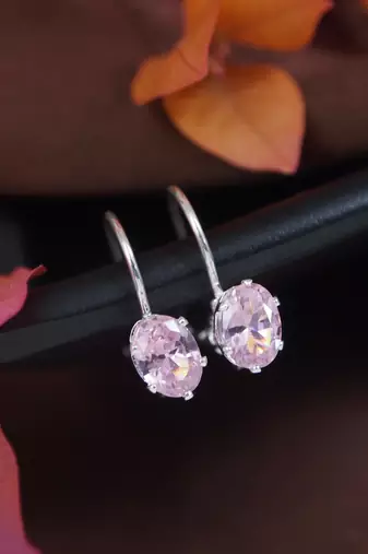 Stylish oval-cut lever back drop small fancy earrings for women 