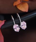 Stylish oval-cut lever back drop small fancy earrings for women