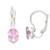 Stylish oval-cut lever back drop small fancy earrings for women (pink)