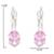 Stylish oval-cut lever back drop small fancy earrings for women (pink)