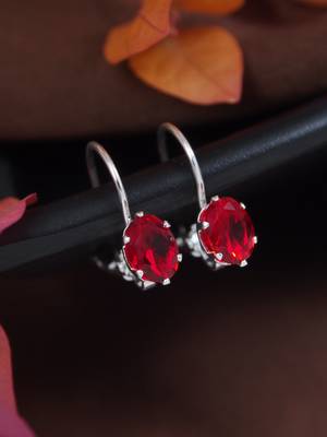 Stylish oval-cut lever back drop small fancy earrings for women  1