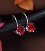 Stylish oval-cut lever back drop small fancy earrings for women