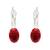 Stylish oval-cut lever back drop small fancy earrings for women (red)