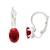 Stylish oval-cut lever back drop small fancy earrings for women (red)