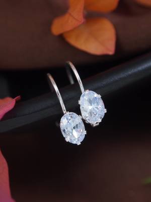 Stylish oval-cut lever back drop small fancy earrings for women  1