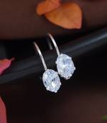 Stylish oval-cut lever back drop small fancy earrings for women