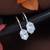 Stylish oval-cut lever back drop small fancy earrings for women (white)
