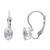 Stylish oval-cut lever back drop small fancy earrings for women (white)