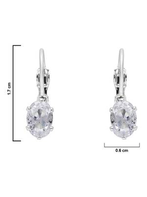 Stylish oval-cut lever back drop small fancy earrings for women  4