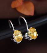 Stylish oval-cut lever back drop small fancy earrings for women 