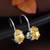 Stylish oval-cut lever back drop small fancy earrings for women (yellow)