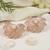 Rose  cubic zirconia and american diamond fashionable pearl look stud earrings for women (e3355rg)
