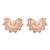 Rose  cubic zirconia and american diamond fashionable pearl look stud earrings for women (e3355rg)