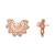 Rose  cubic zirconia and american diamond fashionable pearl look stud earrings for women (e3355rg)