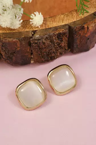 Mother of pearl latest stylish lightweight radiance stud earrings for women 
