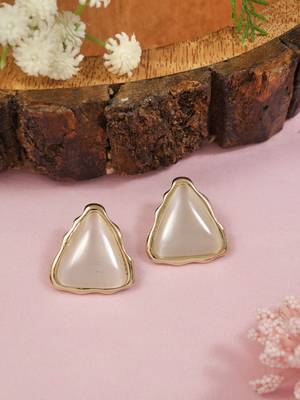 Latest stylish lightweight mother of pearl stud earrings for women  1