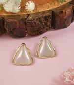 Latest stylish lightweight mother of pearl stud earrings for women 