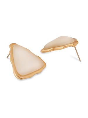 Latest stylish lightweight mother of pearl stud earrings for women  4